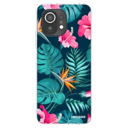 Átlátszó szilikon tok az alábbi mobiltelefonokra Xiaomi Mi 11 - Pink Monstera
