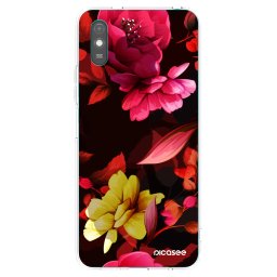 Átlátszó szilikon tok az alábbi mobiltelefonokra Xiaomi Redmi 9AT - Dark Peonny