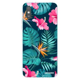 Átlátszó szilikon tok az alábbi mobiltelefonokra Xiaomi Redmi 9AT - Pink Monstera