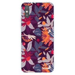 Átlátszó szilikon tok az alábbi mobiltelefonokra Xiaomi Redmi 9AT - Purple Leaf