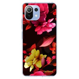 Átlátszó szilikon tok az alábbi mobiltelefonokra Xiaomi Mi 11 Lite - Dark Peonny