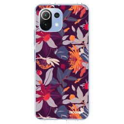 Átlátszó szilikon tok az alábbi mobiltelefonokra Xiaomi Mi 11 Lite - Purple Leaf