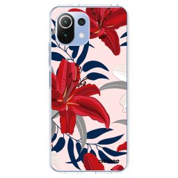 Átlátszó szilikon tok az alábbi mobiltelefonokra Xiaomi Mi 11 Lite - Red Lily