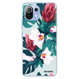 Átlátszó szilikon tok az alábbi mobiltelefonokra Xiaomi Mi 11 Lite - Rhododendron