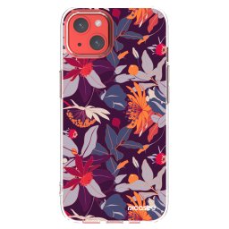 Átlátszó szilikon tok az alábbi mobiltelefonokra Apple iPhone 13 - Purple Leaf