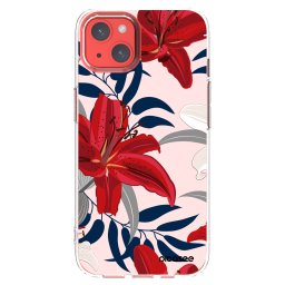 Átlátszó szilikon tok az alábbi mobiltelefonokra Apple iPhone 13 - Red Lily