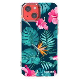 Átlátszó szilikon tok az alábbi mobiltelefonokra Apple iPhone 13 mini - Pink Monstera