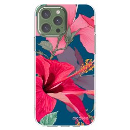 Átlátszó szilikon tok az alábbi mobiltelefonokra Apple iPhone 13 Pro Max - Hibiscus