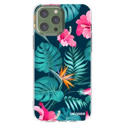 Átlátszó szilikon tok az alábbi mobiltelefonokra Apple iPhone 13 Pro Max - Pink Monstera