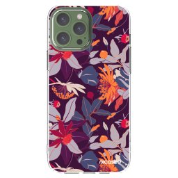 Átlátszó szilikon tok az alábbi mobiltelefonokra Apple iPhone 13 Pro Max - Purple Leaf