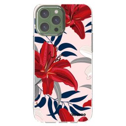 Átlátszó szilikon tok az alábbi mobiltelefonokra Apple iPhone 13 Pro Max - Red Lily