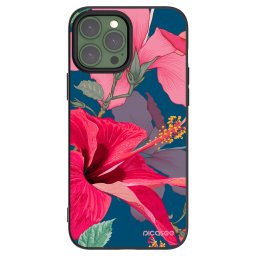 Fekete szilikon tok az alábbi mobiltelefonokra Apple iPhone 13 Pro Max - Hibiscus