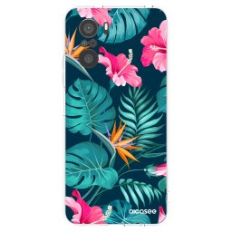 Átlátszó szilikon tok az alábbi mobiltelefonokra Xiaomi Poco F3 - Pink Monstera