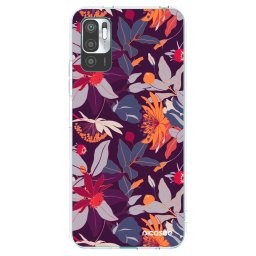 Átlátszó szilikon tok az alábbi mobiltelefonokra Xiaomi Redmi Note 10 5G - Purple Leaf