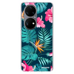 Átlátszó szilikon tok az alábbi mobiltelefonokra Huawei P50 - Pink Monstera