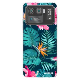 Átlátszó szilikon tok az alábbi mobiltelefonokra Xiaomi Mi 11 Ultra - Pink Monstera