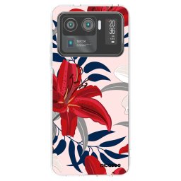 Átlátszó szilikon tok az alábbi mobiltelefonokra Xiaomi Mi 11 Ultra - Red Lily