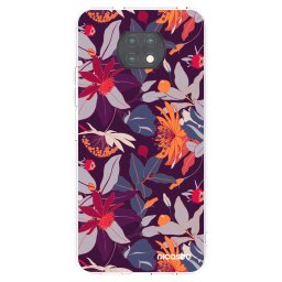 Átlátszó szilikon tok az alábbi mobiltelefonokra Xiaomi Redmi Note 9T - Purple Leaf
