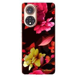 Átlátszó szilikon tok az alábbi mobiltelefonokra Huawei Nova 9 - Dark Peonny
