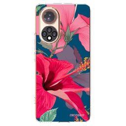 Átlátszó szilikon tok az alábbi mobiltelefonokra Huawei Nova 9 - Hibiscus