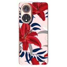 Átlátszó szilikon tok az alábbi mobiltelefonokra Huawei Nova 9 - Red Lily