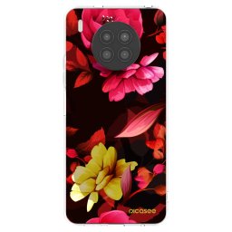 Átlátszó szilikon tok az alábbi mobiltelefonokra Huawei Nova 8i - Dark Peonny