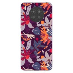 Átlátszó szilikon tok az alábbi mobiltelefonokra Huawei Nova 8i - Purple Leaf