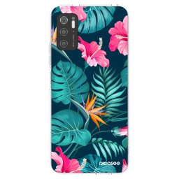Átlátszó szilikon tok az alábbi mobiltelefonokra Xiaomi Poco M3 Pro 5G - Pink Monstera