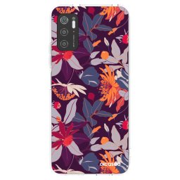 Átlátszó szilikon tok az alábbi mobiltelefonokra Xiaomi Poco M3 Pro 5G - Purple Leaf