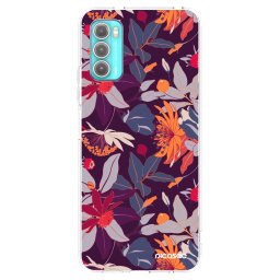 Átlátszó szilikon tok az alábbi mobiltelefonokra Motorola Moto G60 - Purple Leaf