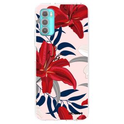 Átlátszó szilikon tok az alábbi mobiltelefonokra Motorola Moto G60 - Red Lily