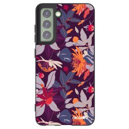 Fekete szilikon tok az alábbi mobiltelefonokra Samsung Galaxy S21 FE 5G - Purple Leaf