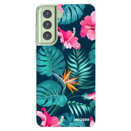 Átlátszó szilikon tok az alábbi mobiltelefonokra Samsung Galaxy S21 FE 5G - Pink Monstera