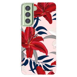 Átlátszó szilikon tok az alábbi mobiltelefonokra Samsung Galaxy S21 FE 5G - Red Lily