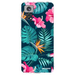 Átlátszó szilikon tok az alábbi mobiltelefonokra Xiaomi Redmi Note 11 - Pink Monstera