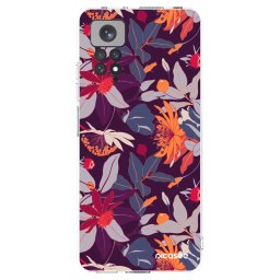 Átlátszó szilikon tok az alábbi mobiltelefonokra Xiaomi Redmi Note 11 - Purple Leaf