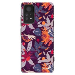 Átlátszó szilikon tok az alábbi mobiltelefonokra Xiaomi Redmi Note 11 Pro 5G - Purple Leaf