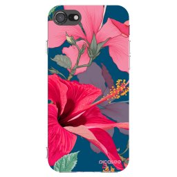 Átlátszó szilikon tok az alábbi mobiltelefonokra Apple iPhone SE 2022 - Hibiscus