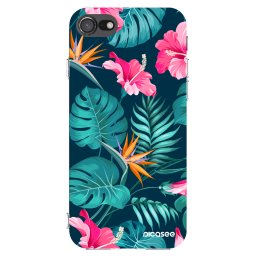 Átlátszó szilikon tok az alábbi mobiltelefonokra Apple iPhone SE 2022 - Pink Monstera