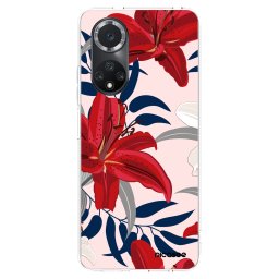 Átlátszó szilikon tok az alábbi mobiltelefonokra Huawei Nova 9 SE - Red Lily