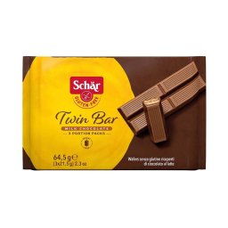Schar gluténmentes Twin Bar Csokoládéval borított keksz pár 64,5g (3 x 21,5g)