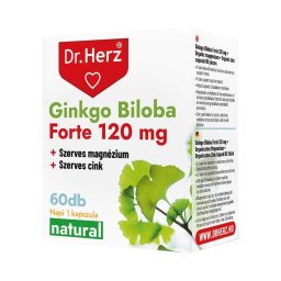 Dr. Herz Ginkgo Biloba Forte 120 mg + szerves magnézium + szerves cink kapszula 60x