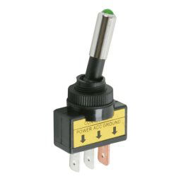 Kapcsoló 2 állású LED-es zöld 12V 20A 09058ZO
