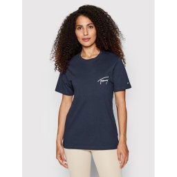 Tommy Jeans Póló Signature DW0DW12940 Sötétkék Relaxed Fit