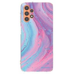 Átlátszó szilikon tok az alábbi mobiltelefonokra Samsung Galaxy A13 4G A135 - Pink liquid