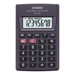 Zsebszámológép Casio HL-4A-S fekete PN: HL-4A-S