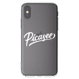 Átlátszó szilikon tok az alábbi mobiltelefonokra Apple iPhone X/XS - Picasee - old logo - white