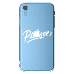 Átlátszó szilikon tok az alábbi mobiltelefonokra Apple iPhone XR - Picasee - old logo - white
