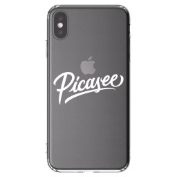 Átlátszó szilikon tok az alábbi mobiltelefonokra Apple iPhone XS Max - Picasee - old logo - white