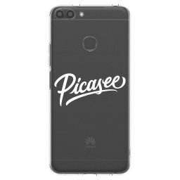 Átlátszó szilikon tok az alábbi mobiltelefonokra Huawei P Smart - Picasee - old logo - white